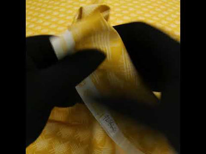 Printed Quilting Cotton by Heather Bailey for FIGO Studio - Lemon Woven Grid Lines- Pop Sugar Collection