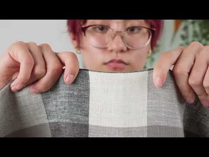 Black, Taupe and Cream Buffalo Check Medium Weight Linen Woven