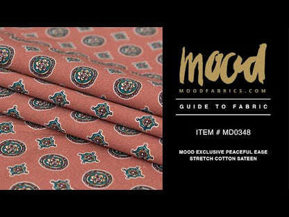 Stretch Cotton Sateen - Rose Taupe Medallions - Peaceful Ease Print - Mood Exclusive Kenko Collection