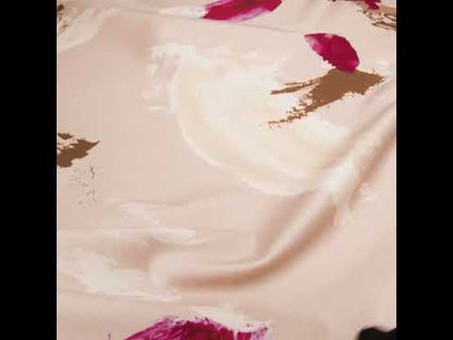 Brushed Cotton Woven - Peachy Beige, Brown and Raspberry Pink Abstract Painting - Mood Exclusive Dust & Drizzle Print