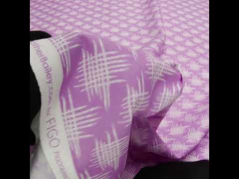 Printed Quilting Cotton by Heather Bailey for FIGO Studio - Lavender Woven Grid Lines- Pop Sugar Collection - Image 6 of 6