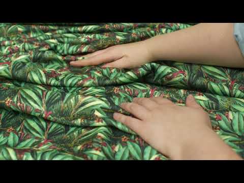 Tropical Leaves Digitally Printed Stretch Neoprene/Scuba Knit