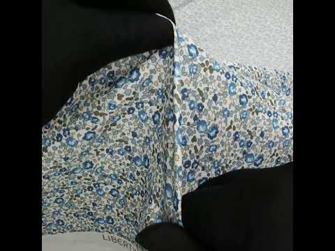 Liberty Fabrics Tana Lawn® - Michelle Eloise Blue - Blue and Olive Green Little Floral Vines - Image 6 of 6