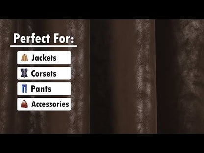 Yaya Han Soft Stretch Faux Leather/Pleather - Distressed Dark Brown with Brushed Backing - Cosplay Collection