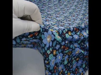 Liberty Fabrics Tana Lawn® - Betsy Meadow Dark Blue - Blue, Periwinkle and Yellow Illustrated Floral