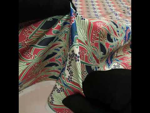 Liberty Fabrics Tana Lawn® - Ianthe Red - Red, Bright Blue and Pink Art Nouveau Floral Trees - Image 5 of 5