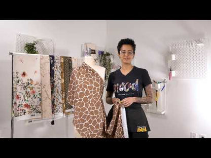 Cotton Voile - Brown Figure Lines - Contoured Personage Print - Mood Exclusive Serengeti Collection