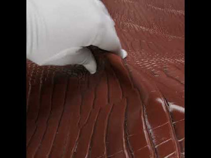 Crocodile Faux Leather Vinyl - Brown - Kristin Collection