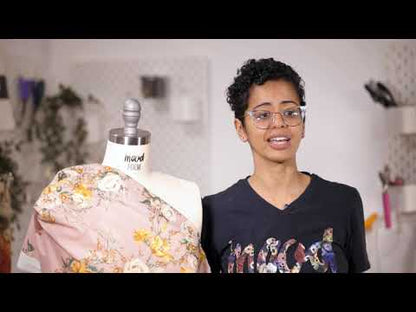 Voile de algodón - Estampado Le Muse con caras rosas y grises - Colección exclusiva Viso de Mood