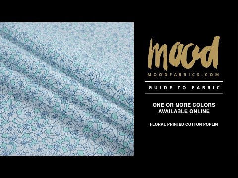 Limelight and White Floral Printed Cotton Poplin