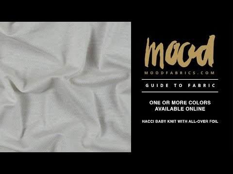 Metallic Ivory and Gold Hacci Baby Knit with All-over Foil