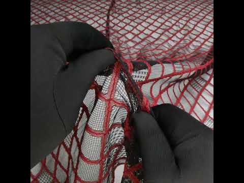 Corded Lace with Little Scalloped Finished Edges - Red and Black Diamond Lattice - Image 6 of 6