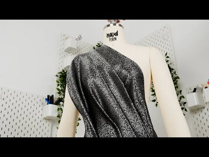 Yaya Han Polyester and Nylon Brocade - Imperial Silver and Black Damask - Cosplay Collection