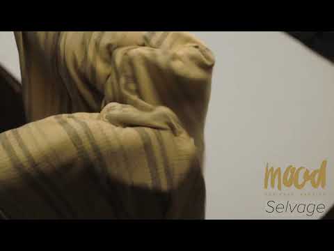 Ochre and Charcoal Striped Stretch Rayon Rib Knit - Image 6 of 6