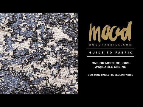 Duo-Tone Paillette Sequin Fabric - Navy Blue and White - Image 5 of 5