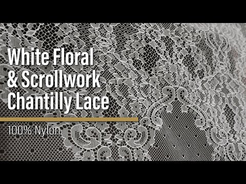 Chantilly Lace - White Floral and Scrollwork - Image 6 of 6