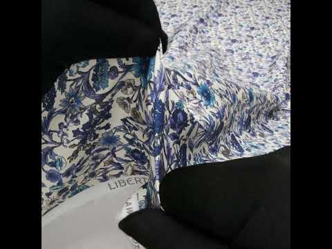 Liberty Fabrics Tana Lawn® - Rachel Blue - Indigo, Sky Blue and Lavender Flowers and Foliage - Image 6 of 6
