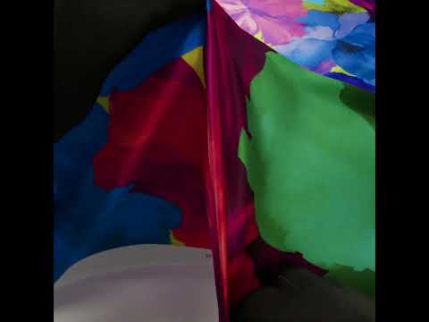 Silk Charmeuse Print 16MM, Made in Italy - Pink, Blue and Green Painterly Flowers - Image 6 of 6