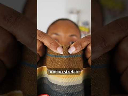 Arizona Red, Yellow Ochre and Turquoise Gradient Stripes Cotton Twill