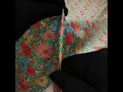 Liberty Fabrics Tana Lawn® - Meadow Song Green - Pink, Blue and Green Flower Field - Image 6 of 6
