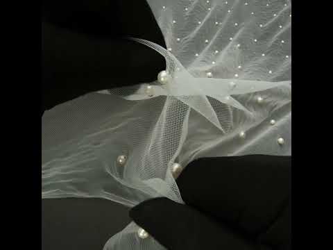 Beaded Tulle - Ivory - Sylvie Collection