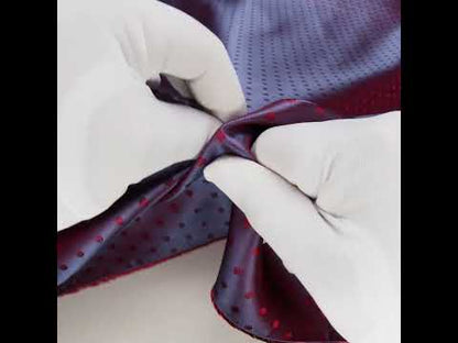 Wine and Blue Bi-Color Polkadots Jacquard Lining