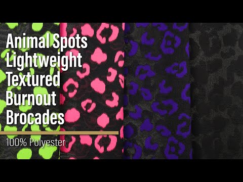 Lightweight Textured Burnout Brocade - Bright Pink and Black Animal Spots