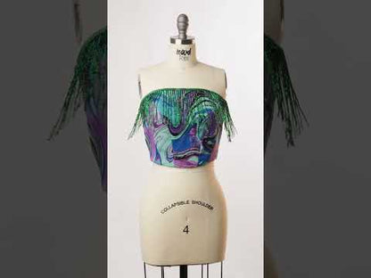 Flecos dorados con cuentas en el labio trenzado - 5"