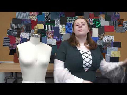 Black Abstract Geometric Lace w/ Scalloped Eyelash Edges