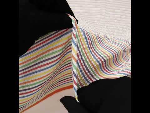 Polyester and Cotton Seersucker - Rainbow and White Candy Stripes - Wylie Collection