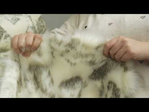 Ivory and Pewter Faux Artic Fox Fur