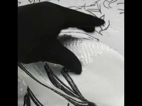 Metallic Polyester and Acetate Brocade - Silver, Charcoal and White Abstracted Flower Outlines
