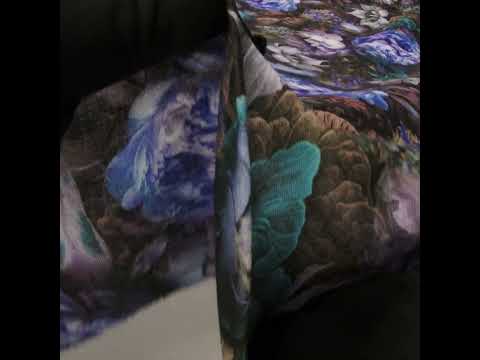 Medium Weight Linen Woven Print - Lilac, Dark Teal and Taupe Mythical Garden - Image 6 of 6