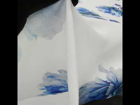 Medium Weight Linen Woven Print - Wisteria Blue on White Wild Roses - Image 6 of 6