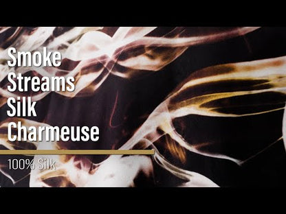 Silk Charmeuse 19mm - Black, Beige and White Smoke Streams
