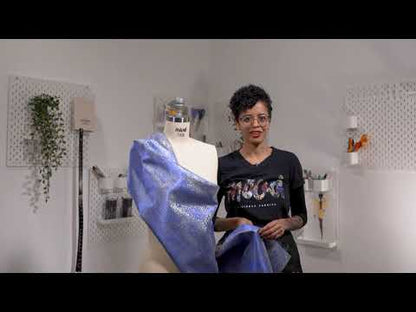 Metallic Bright Red and Black Crackle Luxury Brocade