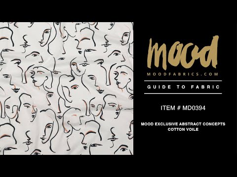 Voile de algodón - Rostros ilustrados - Estampado de conceptos abstractos - Colección exclusiva Mood Kenko