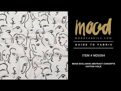 Voile de algodón - Rostros ilustrados - Estampado de conceptos abstractos - Colección exclusiva Mood Kenko