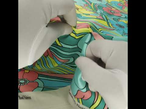 Stretch Cotton Sateen - Blue and Yellow Floral - Garden Groove Print - Mood Exclusive Groove Collection