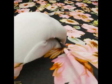 Cotton Voile - Light Pink, Green and Black Watercolor Florals - Mood Exclusive Blooming Bouquets Print