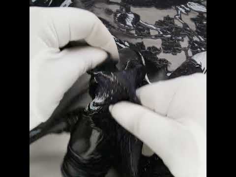 Metallic Polyester and Acetate Burnout Brocade - Light Gray, Midnight Navy and Black Rose Garden - Image 6 of 6