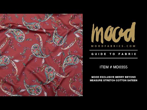 Stretch Cotton Sateen - Red Paisley - Merry Beyond Measure Print - Mood Exclusive Kenko Collection - Image 5 of 5