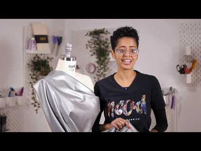 Silver Stretch Knit Reflective Fabric with White Backside