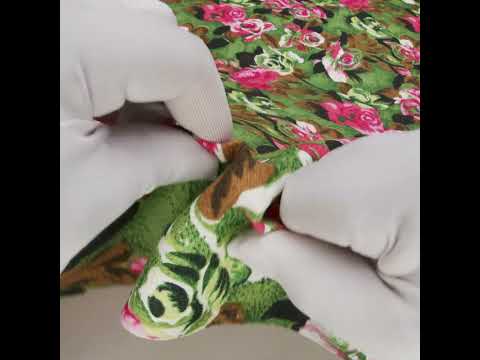 Medium Weight Linen Woven Print - Pink, Green and Brown Roses - Image 6 of 6