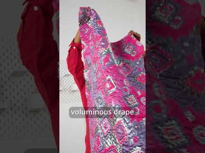 Metallic Silver, Hot Pink and Lavender Diamond Skies Luxury Brocade
