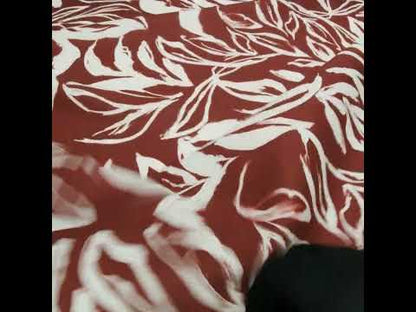 Linen and Rayon Woven - Russet Brown and Cream Sketched Flowers - Mood Exclusive Sketchbook Garden Print