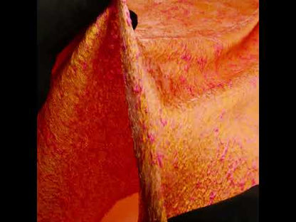 Pegasus Mango and Hot Pink Mottled Luxury Brocade