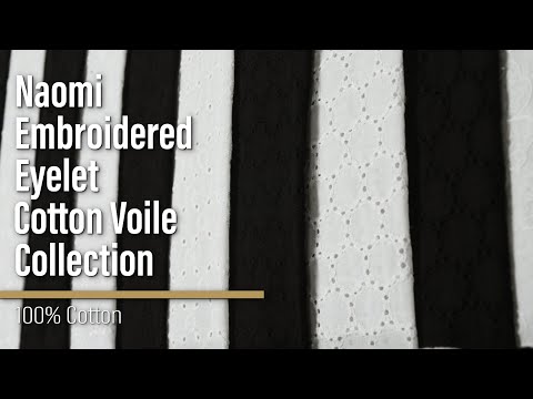 Embroidered Eyelet Cotton Voile - Black All-Over Flowers - Naomi Collection