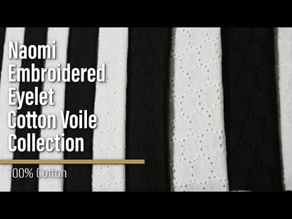 Embroidered Eyelet Cotton Voile - Black All-Over Flowers - Naomi Collection