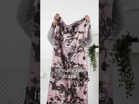 Metallic Black Painted Flowers Luxury Brocade